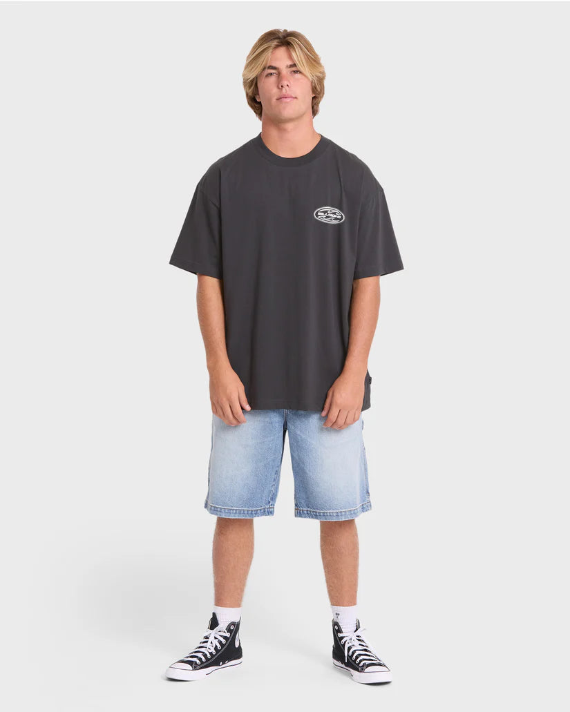 Billabong Men's Bad Dog OG Short Sleeve Cotton Tee Washed Black