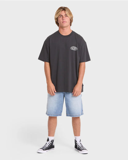 Billabong Men's Bad Dog OG Short Sleeve Cotton Tee Washed Black