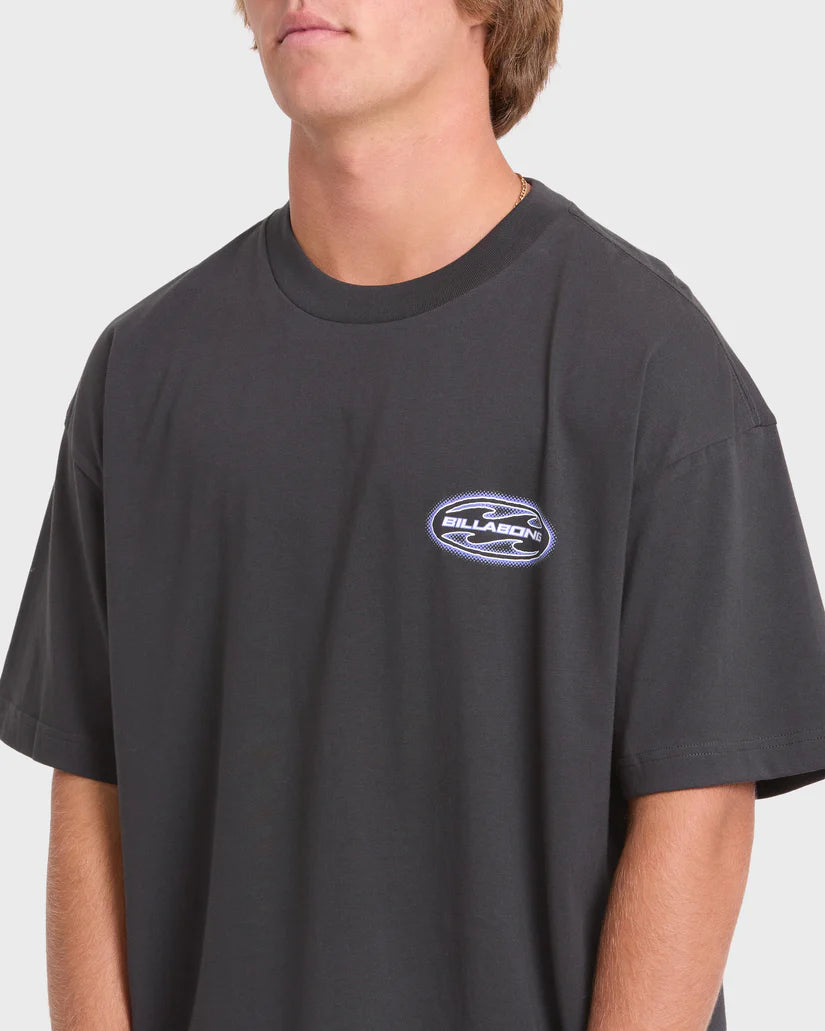 Billabong Men's Bad Dog OG Short Sleeve Cotton Tee Washed Black