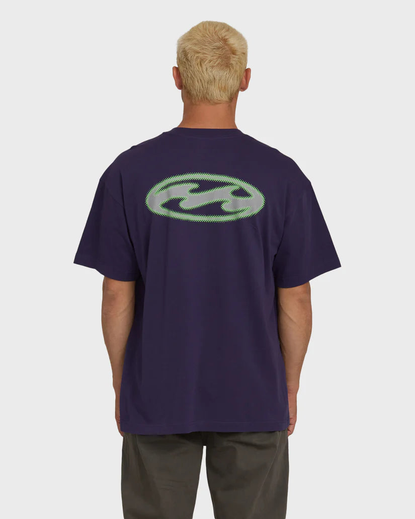 Billabong Men's Bad Dog Tonedawg OG Short Sleeve Knit Tee Purple Velvet