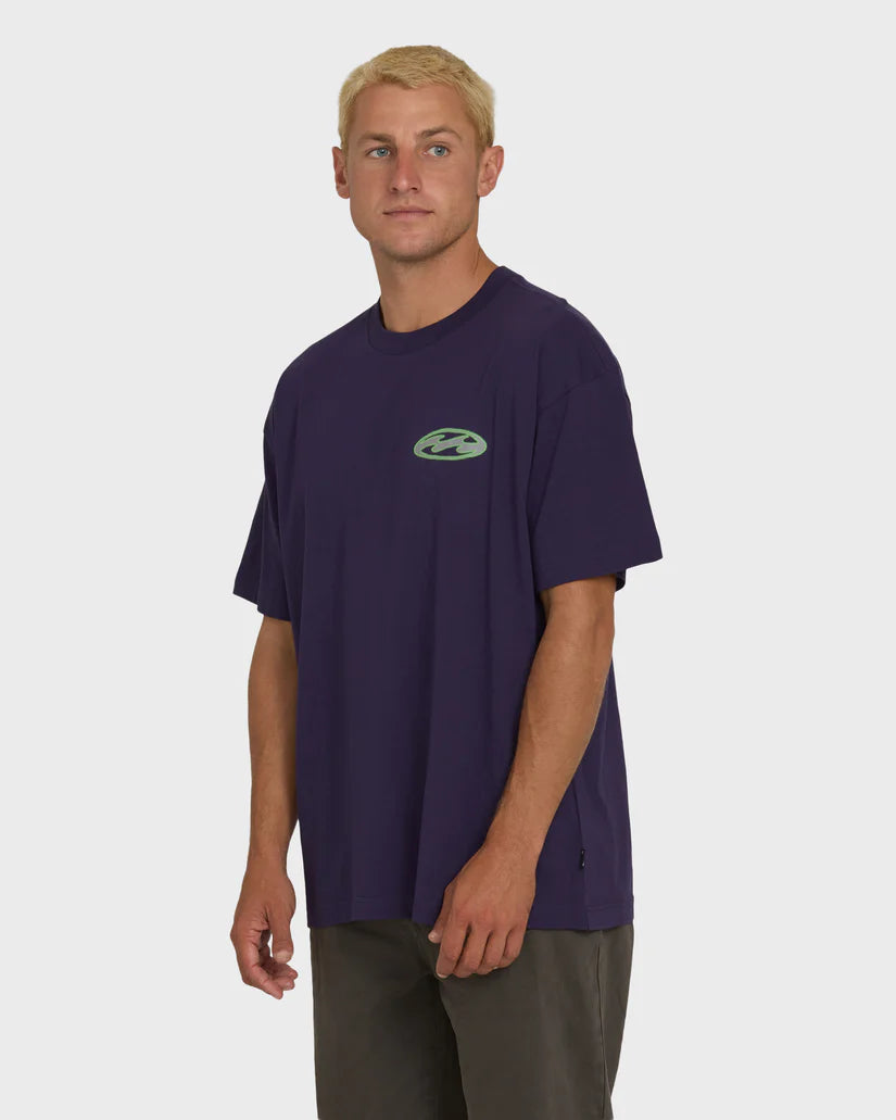 Billabong Men's Bad Dog Tonedawg OG Short Sleeve Knit Tee Purple Velvet