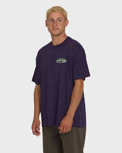 Billabong Men's Bad Dog Tonedawg OG Short Sleeve Knit Tee Purple Velvet
