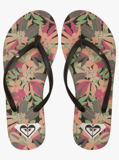 Roxy Bermuda Sandals Black/Pink/Soft Lime