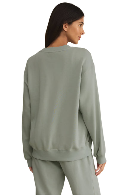 Z Supply Coastal Classic Boyfriend Sweatshirt Sage Green