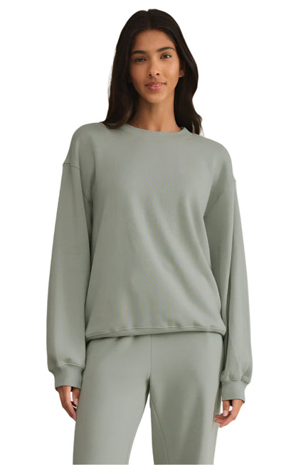Z Supply Coastal Classic Boyfriend Sweatshirt Sage Green
