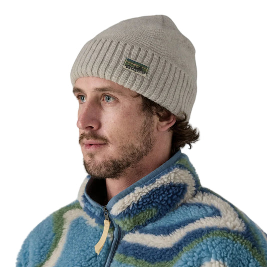 Patagonia Brodeo Beanie OG Legacy Label: Crisp Grey