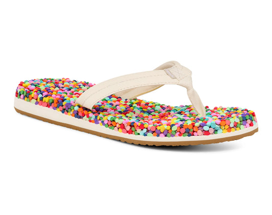 Sanuk Women's Bubblecush Sandals Rainbow Confetti