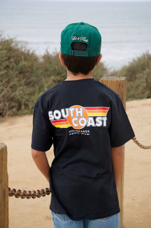 South Coast Youth Retro Flag Tee Black