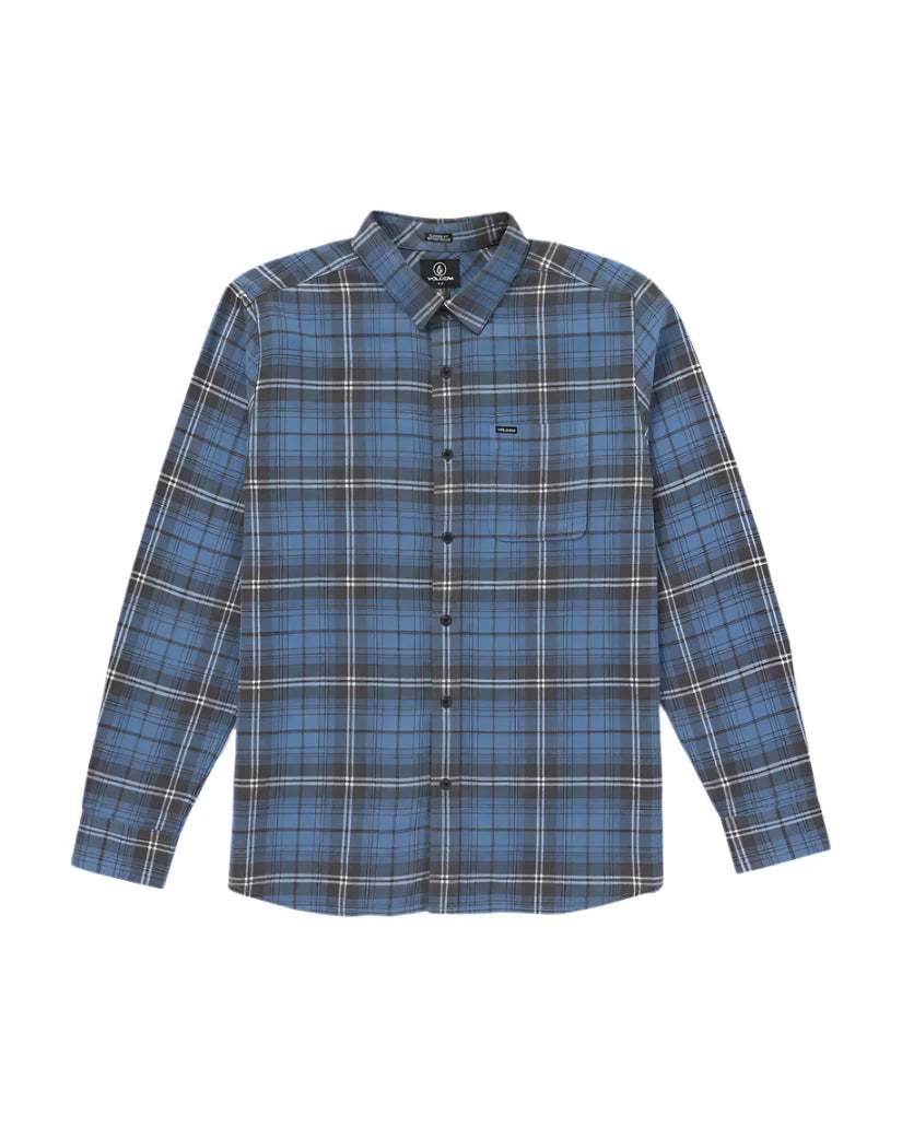 Volcom Caden Plaid Long Sleeve Shirt Blueberry