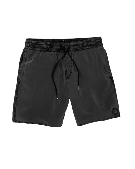 Volcom Men's Center Elastic Waist Trunks Black