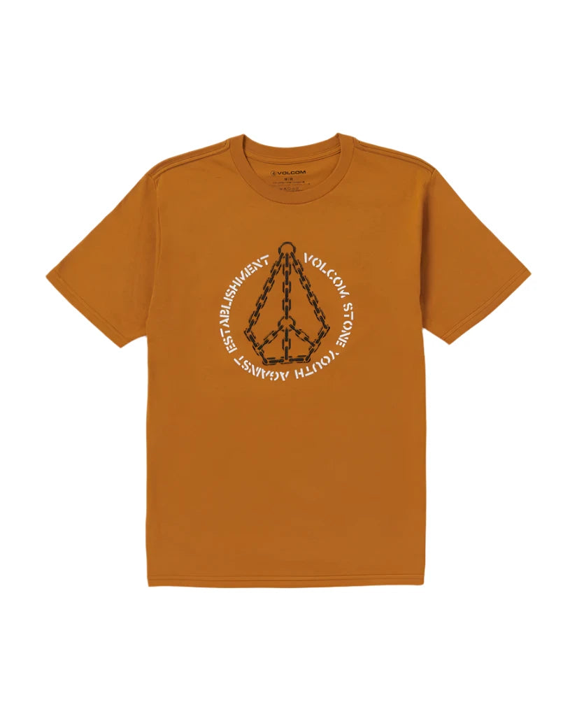 Volcom Men's Circle Stone Short Sleeve Tee Chestnut Brown