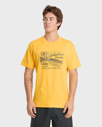 Quiksilver Pacifico Coastal Paradise Short Sleeve Knit Tee Sunshine Yellow