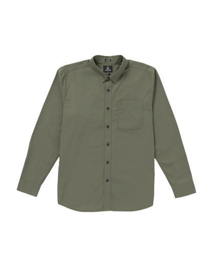 Volcom Men's Date Knight Long Sleeve Shirt Winter Moss