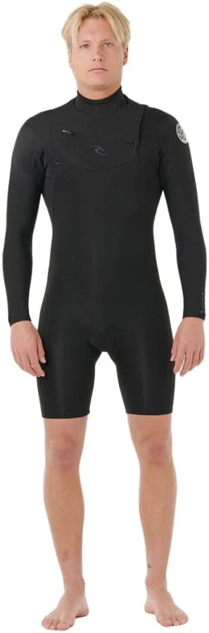 Rip Curl Dawn Patrol 2/2mm Long Sleeve Springsuit Black – Front View
