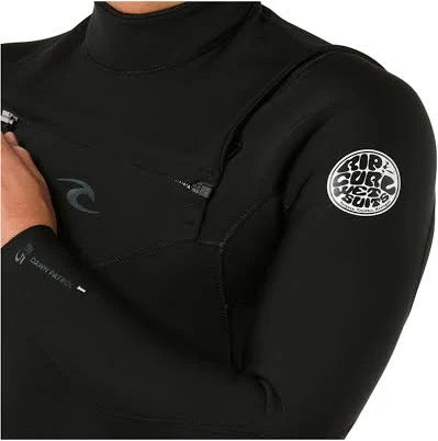 Rip Curl Dawn Patrol 2/2mm Springsuit Black – Chest Zip and Sleeve Logo Detail