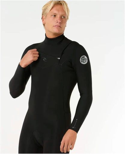Rip Curl Dawn Patrol 2/2mm Springsuit Black – Front Chest and Logo Detail