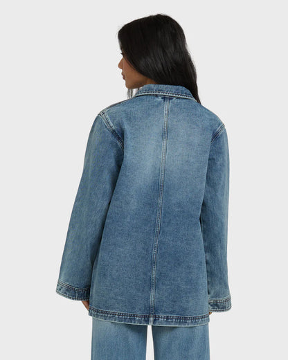 Billabong Women's Denim Chore Coat Atlantic Deep