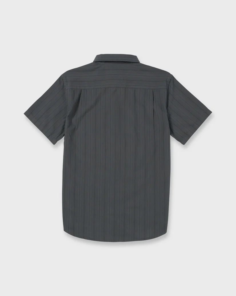 Quiksilver Dobby Stripe Classic Short Sleeve Shirt Iron Gate