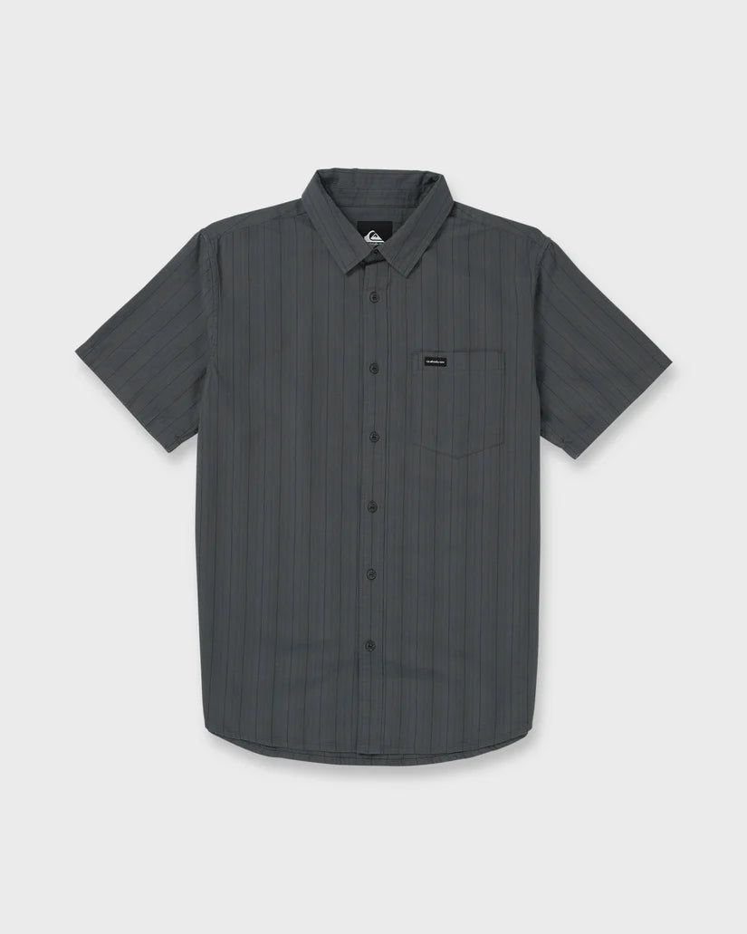 Quiksilver Dobby Stripe Classic Short Sleeve Shirt Iron Gate
