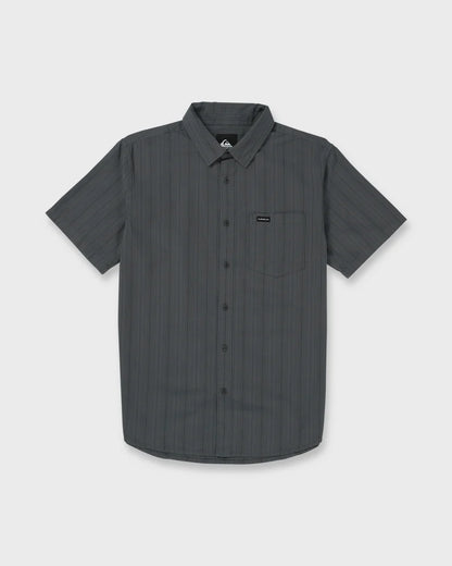 Quiksilver Dobby Stripe Classic Short Sleeve Shirt Iron Gate