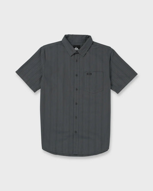 Quiksilver Dobby Stripe Classic Short Sleeve Shirt Iron Gate
