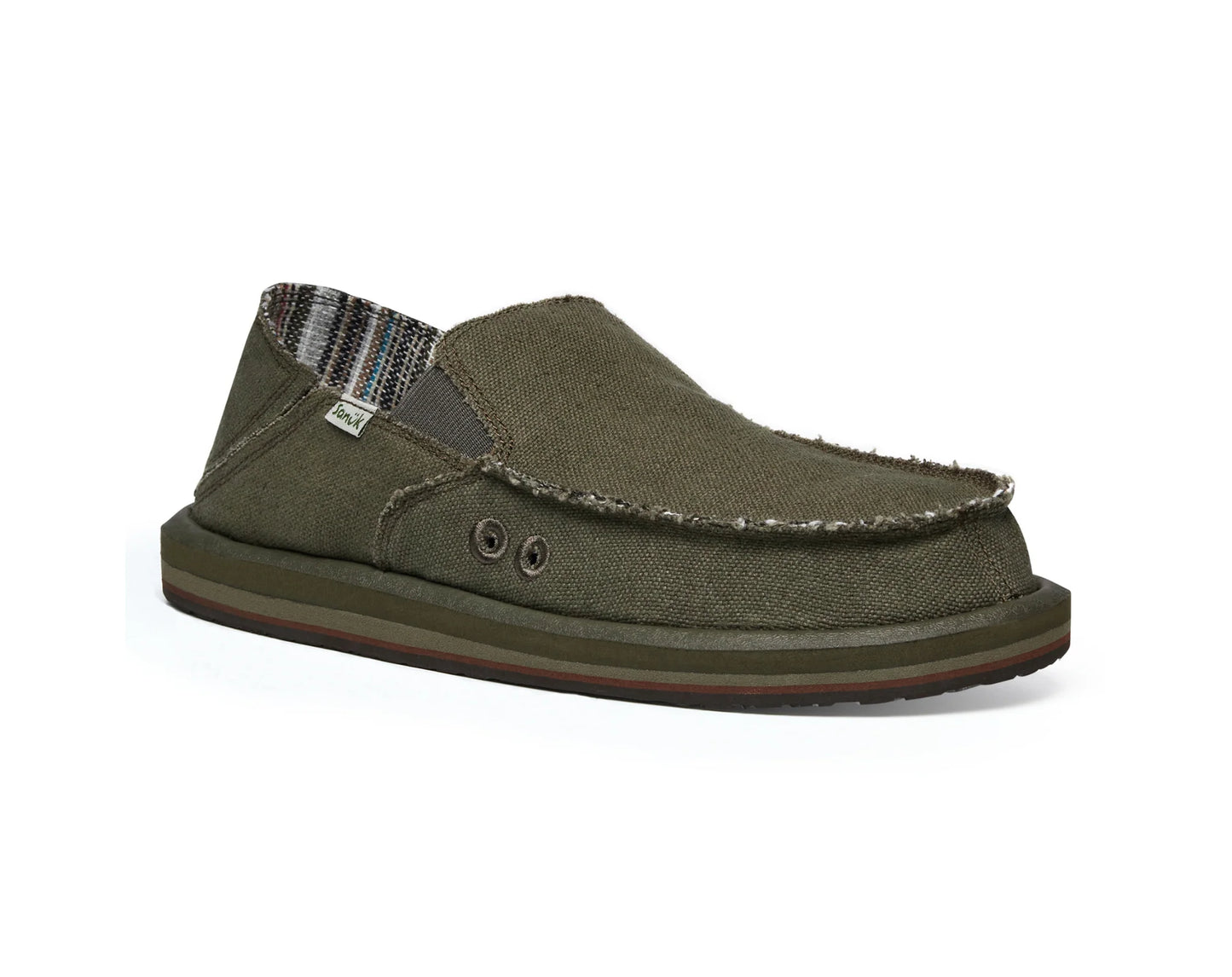 Sanuk Men's Donny Hemp Shoes Army