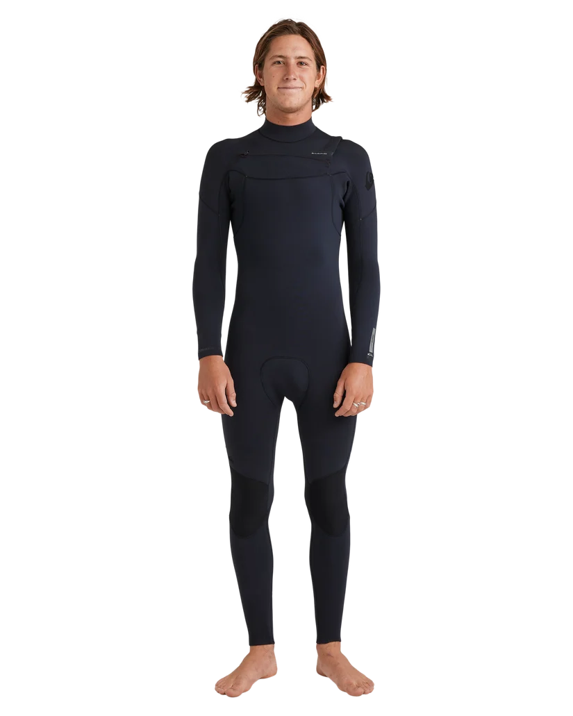 Quiksilver Everyday Sessions 3/2mm Chest Zip Wetsuit Black – Front View