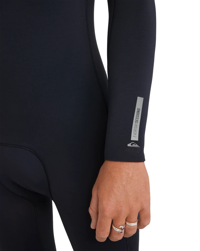 Quiksilver Everyday Sessions 3/2mm Chest Zip Wetsuit Black – Sleeve Logo Detail