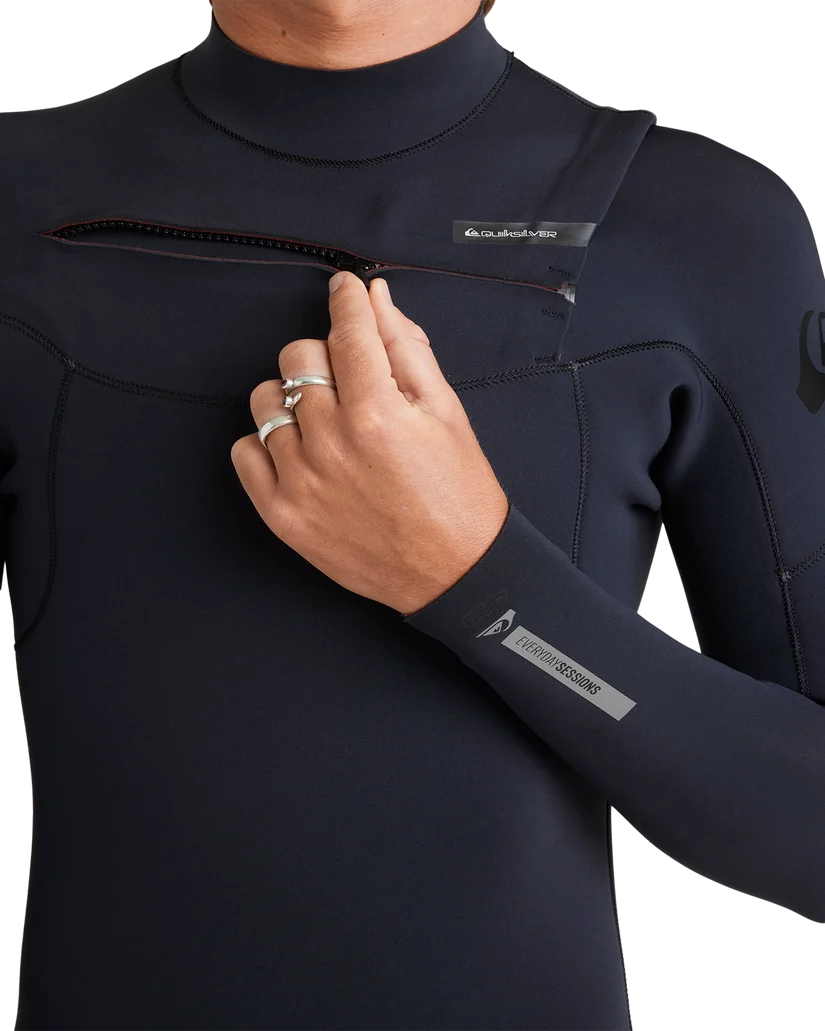 Quiksilver Everyday Sessions 3/2mm Chest Zip Wetsuit Black – Chest Zip Detail