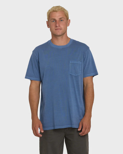 Billabong Men's Essential Wave Washed Premium Short Sleeve Pocket Tee Blue Horizon