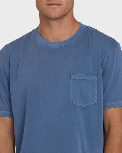 Billabong Men's Essential Wave Washed Premium Short Sleeve Pocket Tee Blue Horizon