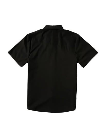 Volcom Men's Everett Oxford Short Sleeve Shirt New Black