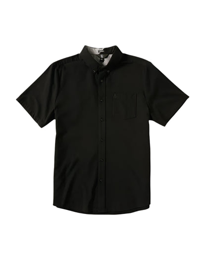 Volcom Men's Everett Oxford Short Sleeve Shirt New Black