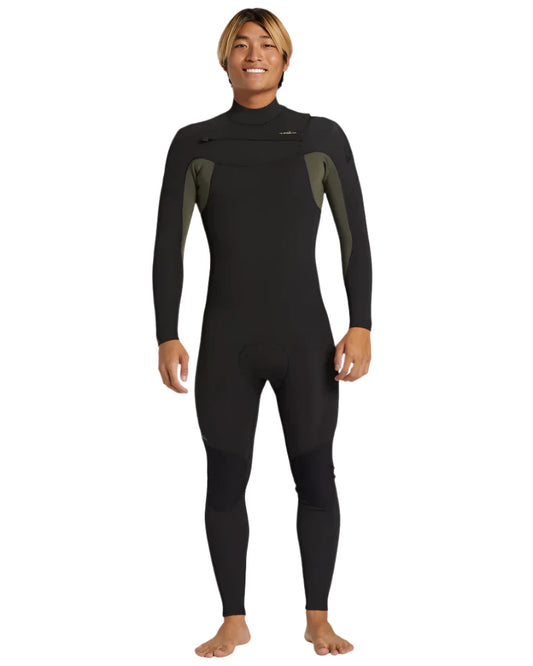 Quiksilver Mens 3/2mm Everyday Sessions Chest Zip Wetsuit Thyme