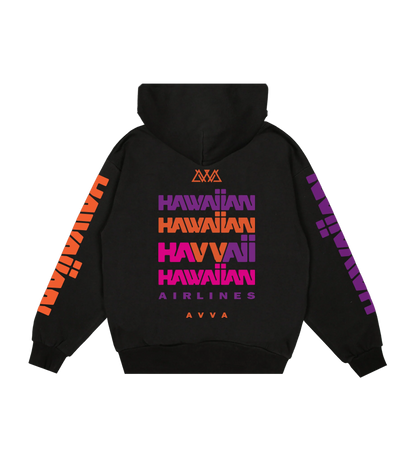 AVVA Hawaiian Hoodie Black