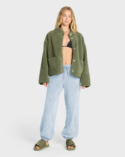 Billabong Women's Field Day Fleece Joggers Blue Smoke