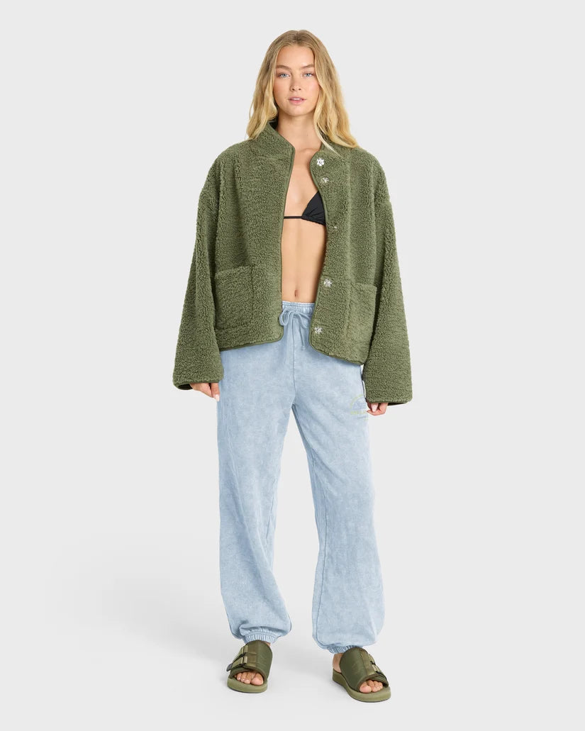 Billabong Women's Field Day Fleece Joggers Blue Smoke