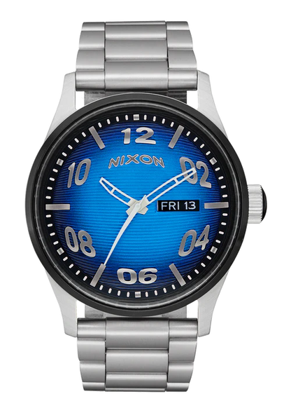 Nixon Sentry Stainless Steel Watch Fisheye / Silver / Polar Blue