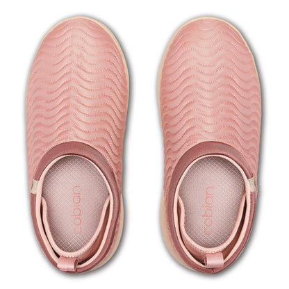 Top view of Cobian FlipSlip Mauve shoes showing quilted wave-pattern uppers, cushioned footbeds, and easy slip-on openings.