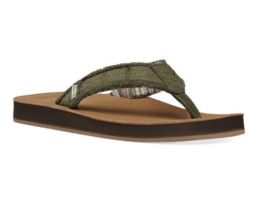 Sanuk Men's Fraid Not Sandal Dark Olive