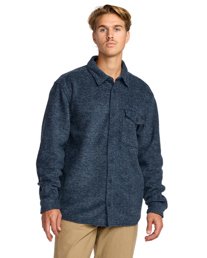 Billabong Furnace Long Sleeve Flannel Shirt Navy