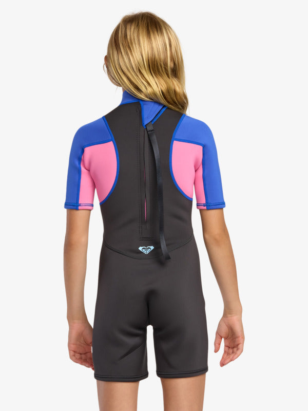 Roxy Girl's 2/2mm Prologue+ Short Sleeve Back Zip Springsuit Cobalt