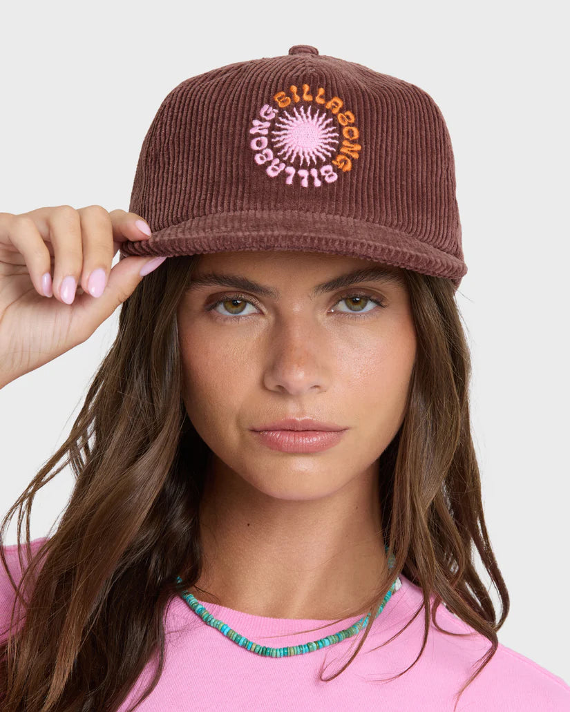 Billabong Women's Grandpa Corduroy Snapback Hat Espresso
