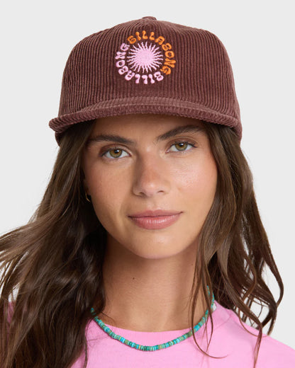 Billabong Women's Grandpa Corduroy Snapback Hat Espresso