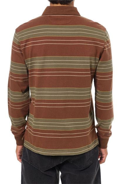 Katin Greg Long Sleeve Rugby Polo Mahogany
