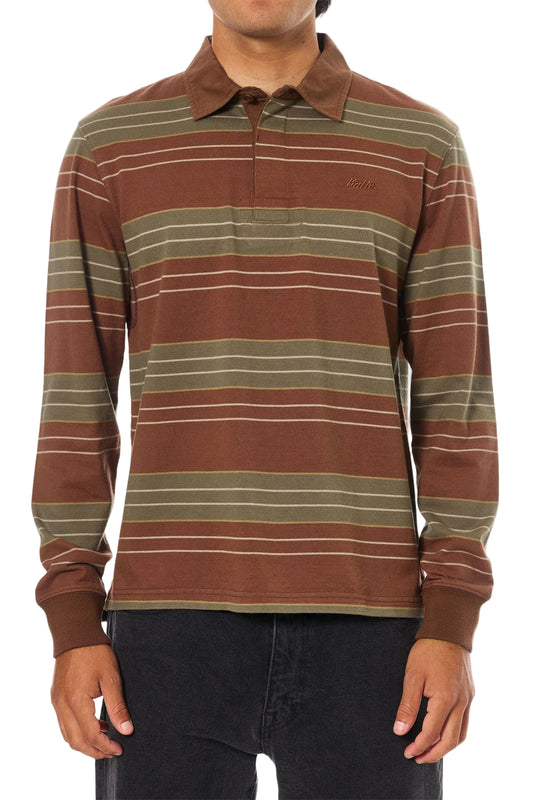 Katin Greg Long Sleeve Rugby Polo Mahogany