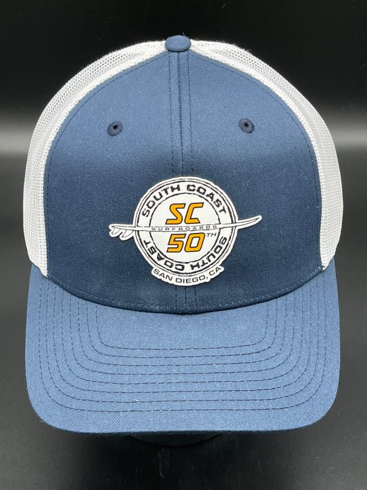 South Coast Adult 50th Trucker Hat Navy-White