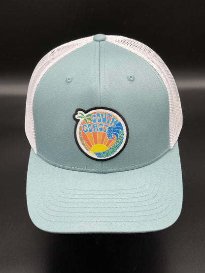 South Coast Wahines Circle Sun Trucker Hat Smoke-White
