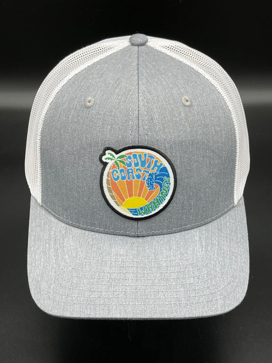 South Coast Wahines Circle Sun Trucker Hat Grey-White