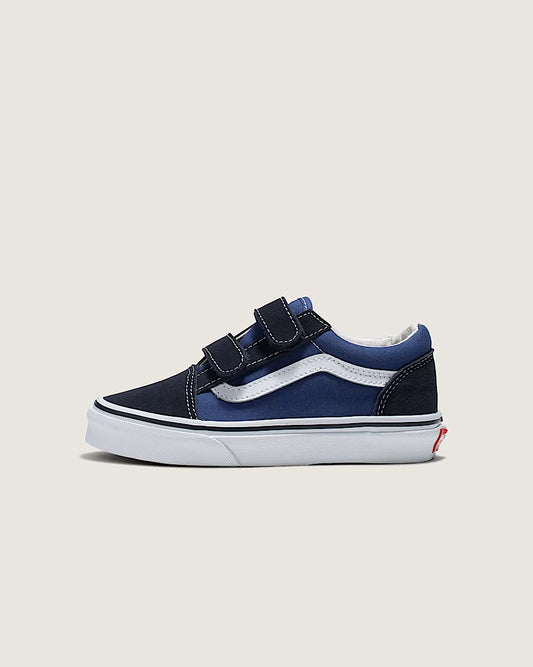 Vans Little Kids Old Skool V Shoe Navy Blue / True White